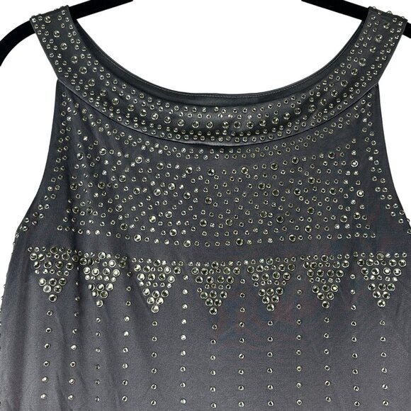 BCBGMaxazria Agate Lyris Beaded Sleeveless Mini Cocktail Dress Gray Size S NWT - Picture 4 of 14